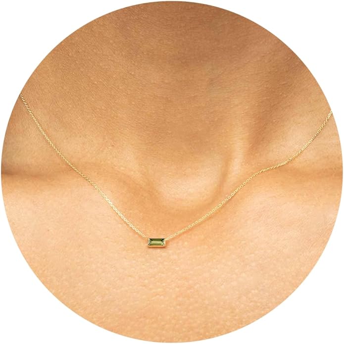 JSJOY Gold Birthstone Necklace for Women Dainty Birthstone Pendant Necklace for Teens Birthday Gifts Jewelry for Mothers Wife Grandma Graduation Gifts for Teenagers