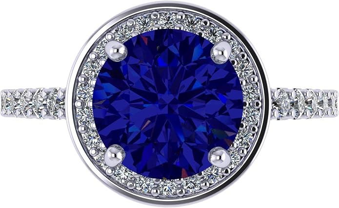 NANA Jewels Sterling Silver Engagement Rings for Women - Choose Simulated Morganite, Citrine, Aquamarine & More