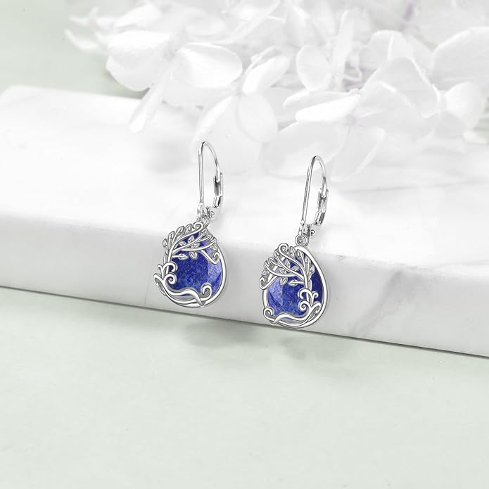 Moonstone Filigree Drop Dangle Teardrop Earrings 925 Sterling Silver Moonstone Leverback Earrings for Women Jewelry Gifts