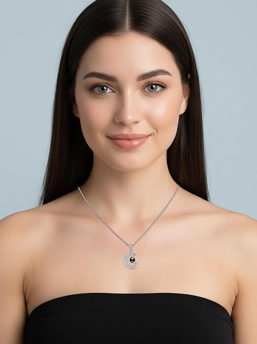 KANNSOAR Tahitian Black Pearl 18K White Gold Plated Sterling Silver Pendant Necklace for Wedding Birthday Anniversary Valentines Day Christmas Pearl Jewelry Gift for Women Wife Mom Lover Girlfriend