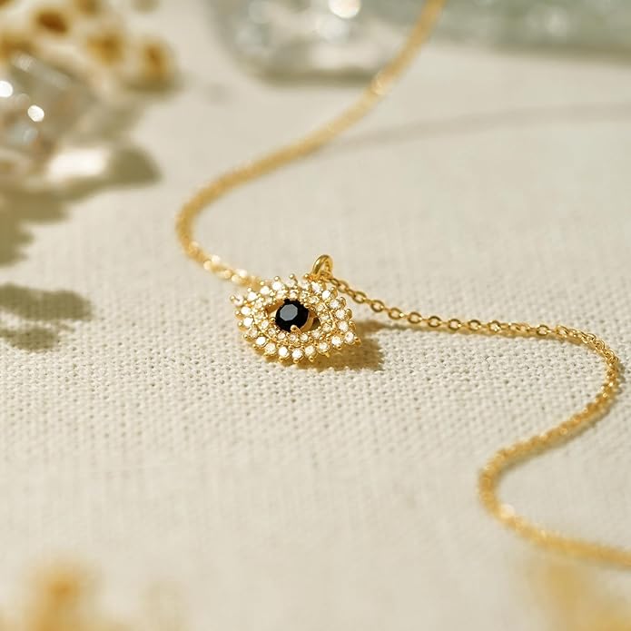 BENEIGE Gold Necklace for Women 14K Gold Plated Evil Eye Necklace Trendy Gold Pendant Necklace Jewelry For Women