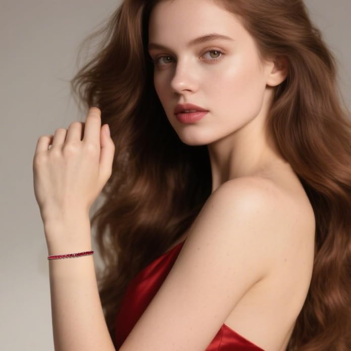 Italian Sterling Silver Women's Tennis Bracelets | Ladies' Sterling Silver Rope Adjustable Bracelet with Crystals | Gift for She