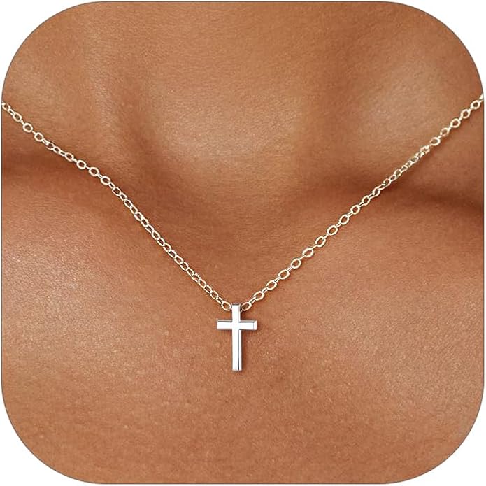 ChicSilver Personalized 925 Sterling Silver Dainty Small Heart/Star/Moon/Dot/Triangle Pendant Necklace for Women, Silver/Gold/Rose Gold/Black (with Gift Box)