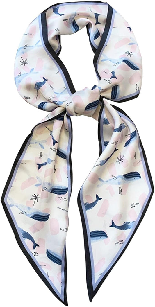 Hioyiwse Head Scarf Hair Neck Scarves For Women Purse Bag Scarfs For Handbags Silky Long Thin Satin Headscarf Fashion