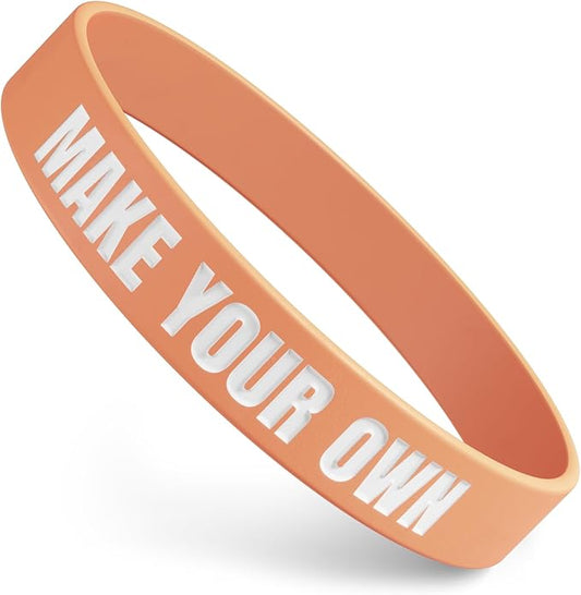 Custom Wristbands For Events, Fundraisers & Promotions | Add Text, Icons, & Logos | Bulk Rubber Bracelets | Classic 1/2” | 100% Silicone