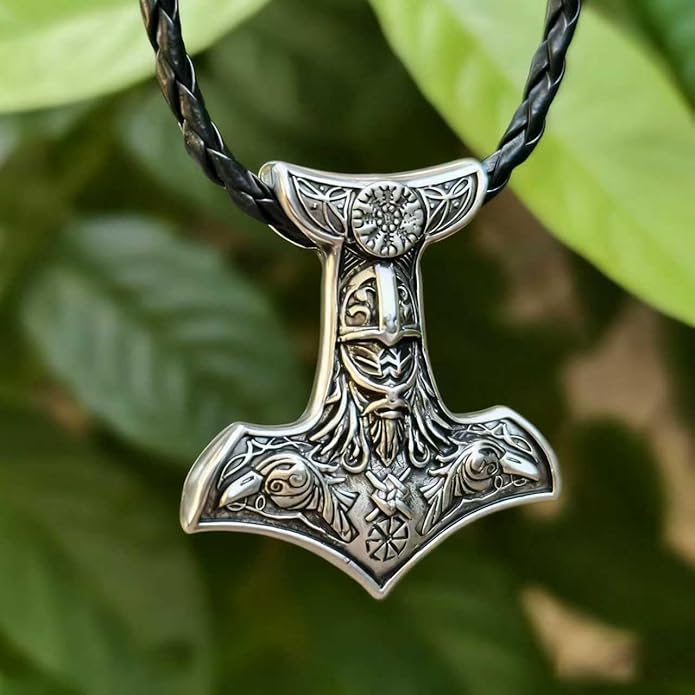 S925 Sterling Silver Viking Pendant, Norse Mythology Inspired Men's Jewelry, Perfect for Necklaces, Gift for Father's Day, Christmas, Birthday