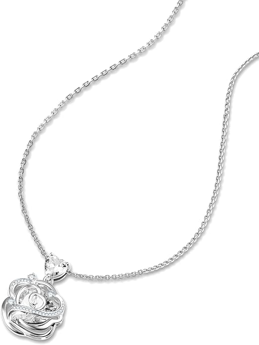 FANCIME Thornless Pulse Birthstone Necklace for Women Sterling Silver Rose Pendant Fine Jewelry Gemstone Birthday Valentines Day Gifts for Wife Her