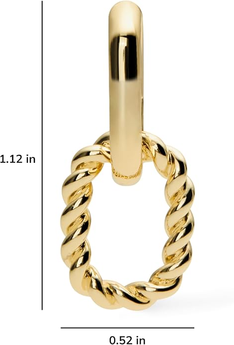 Ana Luisa Ash Double Hoop Earrings for Women - 14K Gold Plated, Silver & Two-Tone Drop Dangle Hoop Earring - Trendy Paperclip Link Huggie Hoop - Hypoallergenic, Water-Resistant & Tarnish-Free Jewelry