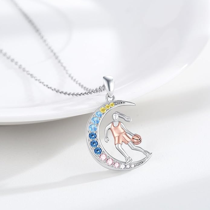Soccer/Basketball/Gymnastics/Swimming/Ballet/Running/Golf/hockey Necklace 925 Sterling Silver Sport Jewelry Birthday Christmas Gifts for Women