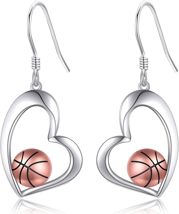 Pickleball/Tennis/Soccer/Volleyball/Golf/Hockey/Basketball Earrings for Women 925 Sterling Sliver Sports Ball Earrings Pickle Ball Dangle Earrings Pickleball Jewelry Gifts for Women Lover