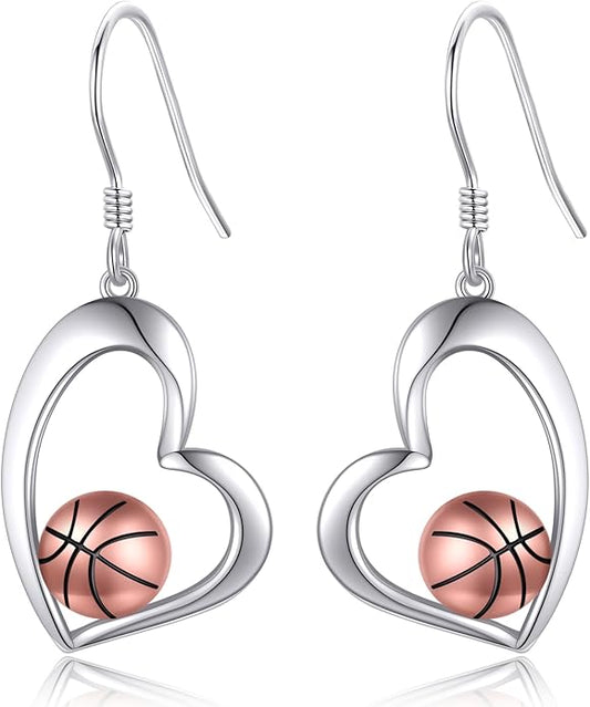 Pickleball/Tennis/Soccer/Volleyball/Golf/Hockey/Basketball Earrings for Women 925 Sterling Sliver Sports Ball Earrings Pickle Ball Dangle Earrings Pickleball Jewelry Gifts for Women Lover