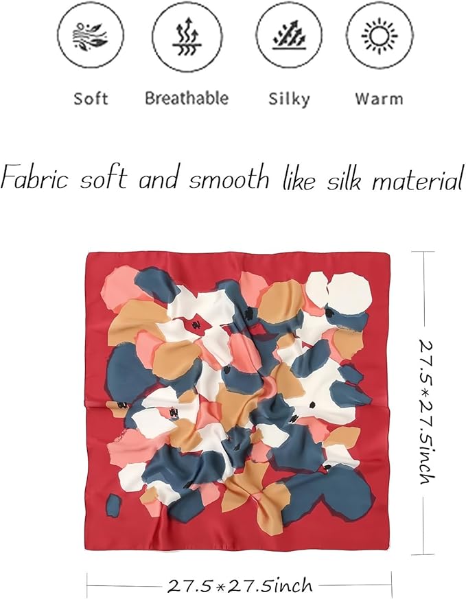 Hioyiwse Satin Bandanas Head Scarf For Women Hair Scarves Accessories Lightweight Fashion Wrap Neck Silk Sleeping Headscarf