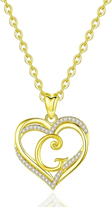 INFUSEU Unique Initial Necklaces for Women Girls Small Heart Letter Jewelry, Meaningful Personalized Gifts