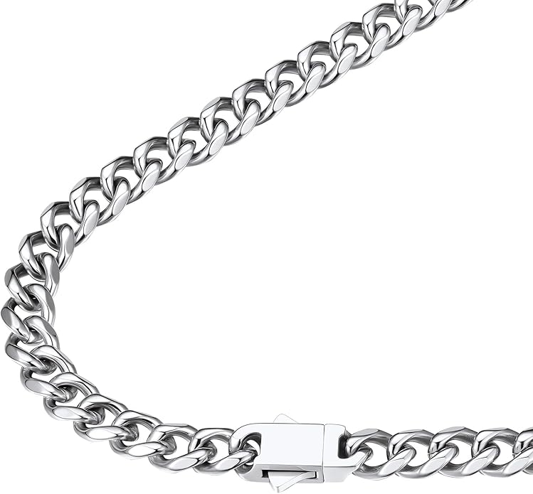 FindChic Cuban Link Chain for Men, 6/9/12mm Necklace Chain, Black/Gold Plated/Stainless Steel Necklace, Hypoallergenic & Tarnish-Proof Men's Jewelry Hip Hop Accessories, 18-30" Length Options