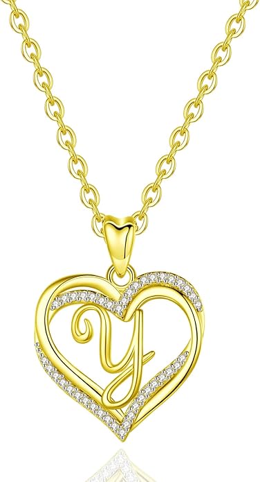 INFUSEU Unique Initial Necklaces for Women Girls Small Heart Letter Jewelry, Meaningful Personalized Gifts