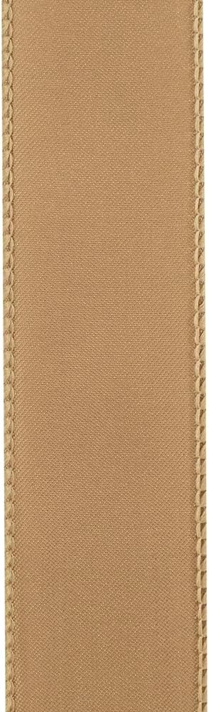 Reliant Ribbon 92575W-974-09F Satin Value Wired Edge Ribbon, 1-1/2 Inch X 10 Yards, Antique Gold