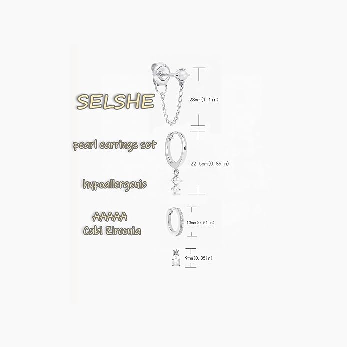Gold Plated Earrings for Women, 14k Gold Plated Earring Stack Hypoallergenic Pearl Drop Earring Dainty Earrings for Women Trendy Cute Small Huggie Hoop Earring Fashion Womens Jewelry