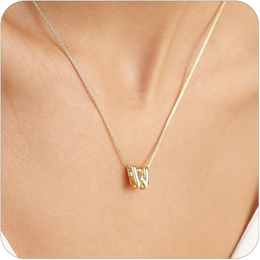 Bubble Gold Letter Necklace for Women, 14k Gold Plated Balloon Initial Necklace, Dainty Gold Necklace for Women, Personalized Bubble Pendant Name Necklace, Fashion Accessories Trendy Jewelry