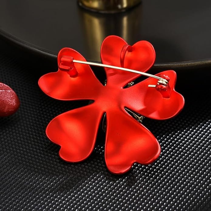 AILONMEI Red Rose Flower Brooches and Pins for Women Costume Jewelry Brooch Pins Broches Jewelry for Women Elegant Lady Pin