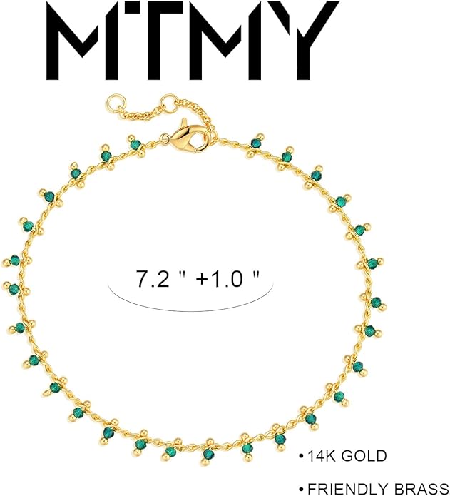 MTMY Gold Chain Bracelet for Women 14K Gold Plated Dainty Bracelets with Adjustable Chain Cute Bracelet Gold Trendy Jewelry