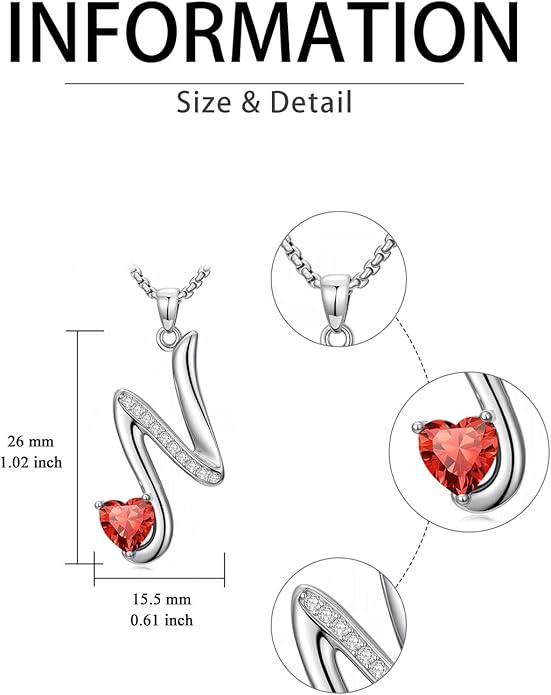 Christmas Gifts for Women Alphabet A to Z Initial Birthstone Pendant Necklaces for Women - 18k White Gold Plated Personalized Name Jewelry Valentine Mothers Day Birthday Gifts for Women Her Girlfriend