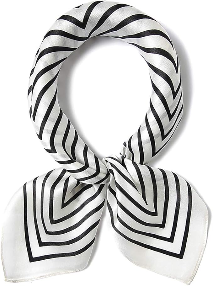 ANDANTINO 100% Mulberry Silk Scarf -21” Lightweight Square Neckerchief – Breathable Digital Printed Scarves with Gift Packed
