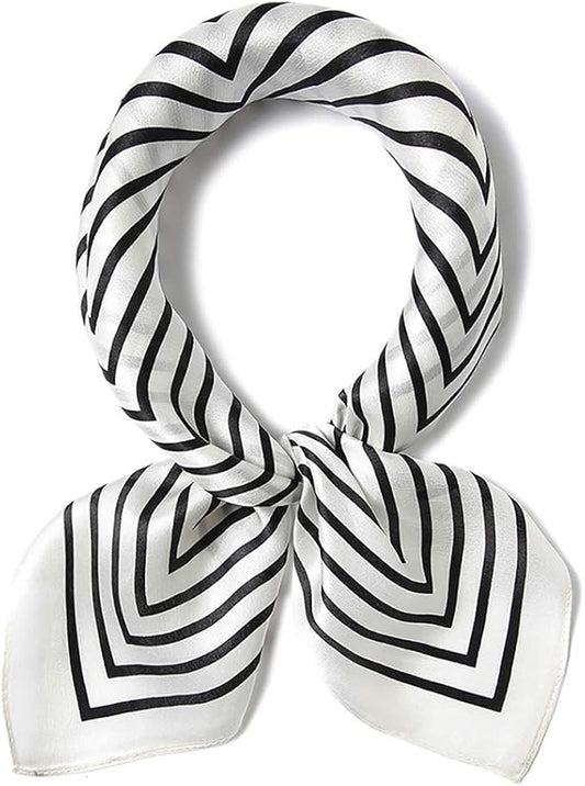 ANDANTINO 100% Mulberry Silk Scarf -21” Lightweight Square Neckerchief – Breathable Digital Printed Scarves with Gift Packed