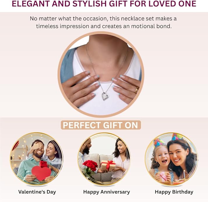 To My Beautiful Soulmate Necklace Romantic Gift for Girlfriend Wife With Message Card & Gift Box, Perfect for Anniversary Birthday Christmas or Valentine’s Day
