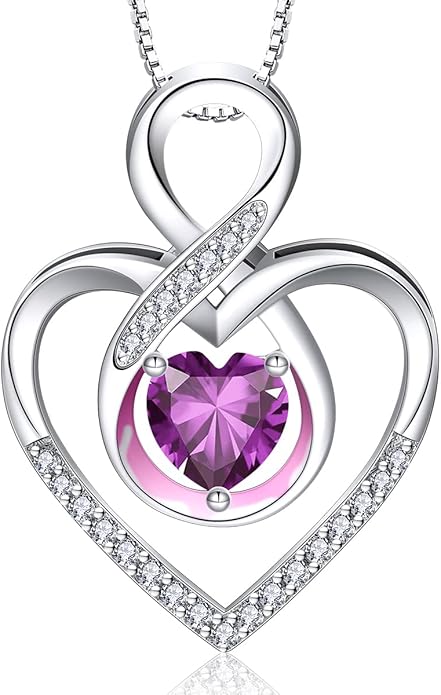 RIVIKO Infinity Heart Symbol Necklace for Women 925 Sterling Silver Love Heart Pendant Valentine's Day Mother's Day Anniversary Birthday Christmas Jewelry Gifts for Women Mom Wife Sister Her Friends