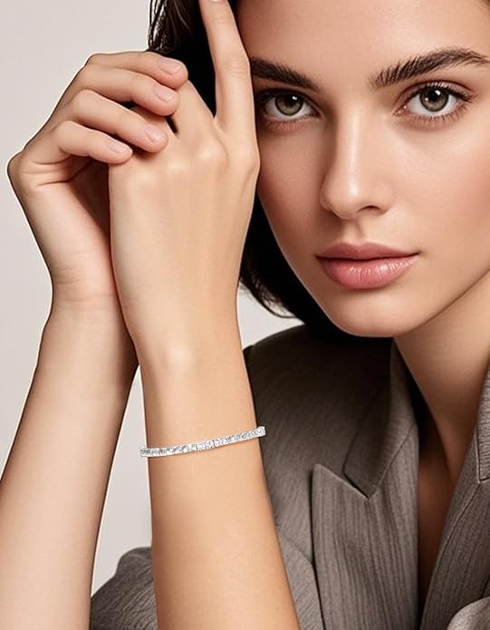 KRKCLIFE Tennis Bracelets for Women Men, 14K Gold Plated Hypoallergenic Classic Round AAAAA Cubic Zirconia, 3/4/5mm Width, Elegant Jewelry Anniversary Birthday Gifts for Her Him Wife Mom 6.5-8 Inch