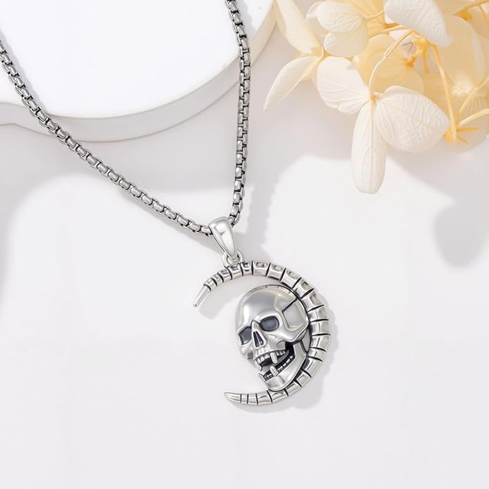 KoyeKei Sterling Silver Halloween Necklace Gothic Jewelry Gifts for Women Men