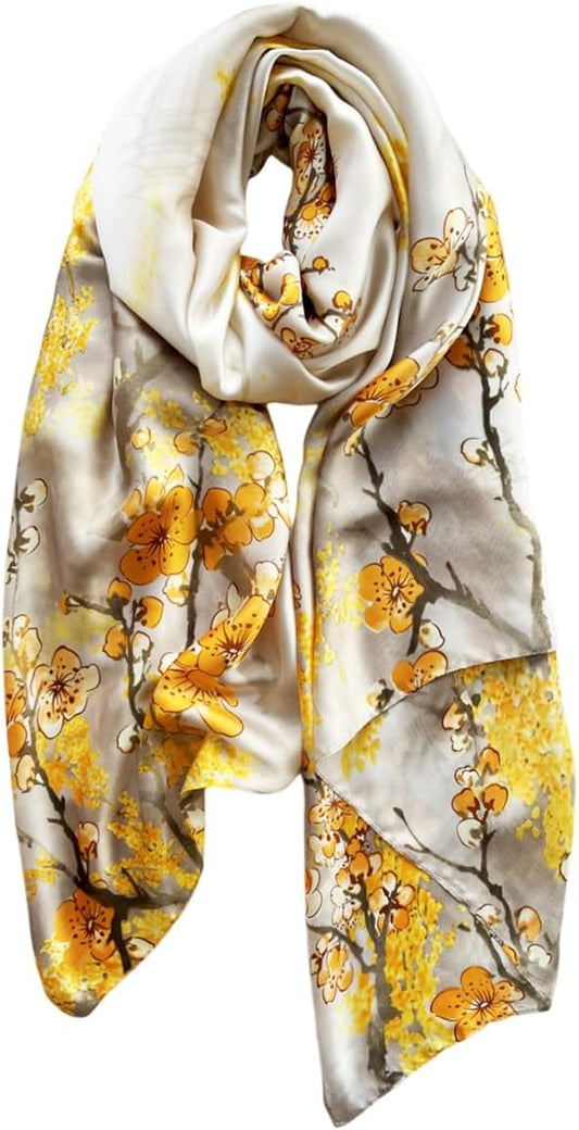 Long Silk Like Scarf Lightweight Satin Scarves Large Sunscreen Shawl Wrap for Women