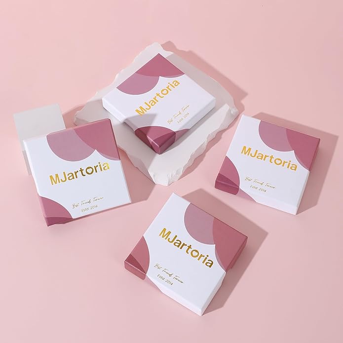 MJartoria Layered Initial Necklaces for Women Trendy, 14K Gold Plated Brass Simple Star Choker Square Letter Pendant Necklace, Paperclip Chain Necklaces Jewelry Gifts