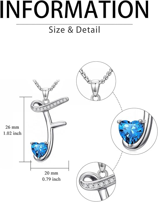 Christmas Gifts for Women Alphabet A to Z Initial Birthstone Pendant Necklaces for Women - 18k White Gold Plated Personalized Name Jewelry Valentine Mothers Day Birthday Gifts for Women Her Girlfriend