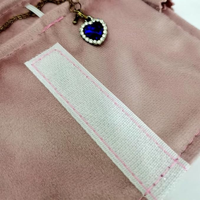 SCIKHEFT Portable Jewelry Roll Untangled Secure Necklace Travel Storage Bag Displays Holder 16 Chain (gray PU and pink)