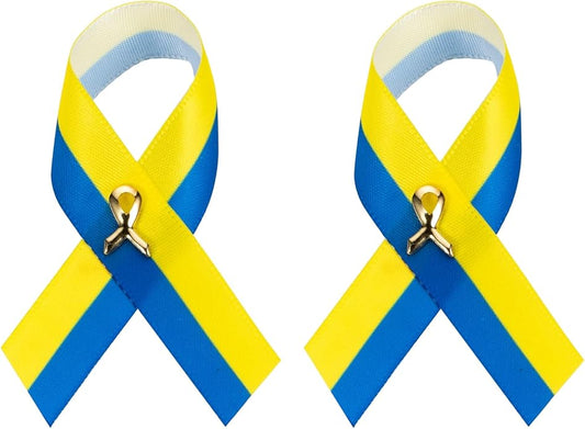 1/2/5/10/25/50/100pcs Satin Awareness Ribbon Pins (Pick your color), for Cancer & Disease Awareness, Bulk Quantities for Fundraising, Events, Gift Giving