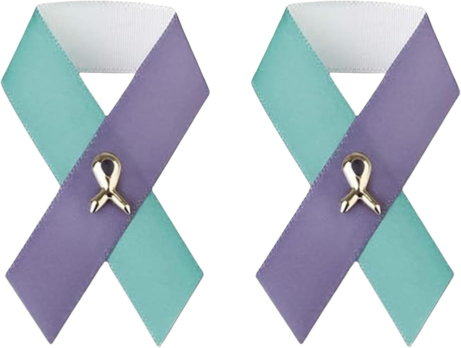 1/2/5/10/25/50/100pcs Satin Awareness Ribbon Pins (Pick your color), for Cancer & Disease Awareness, Bulk Quantities for Fundraising, Events, Gift Giving