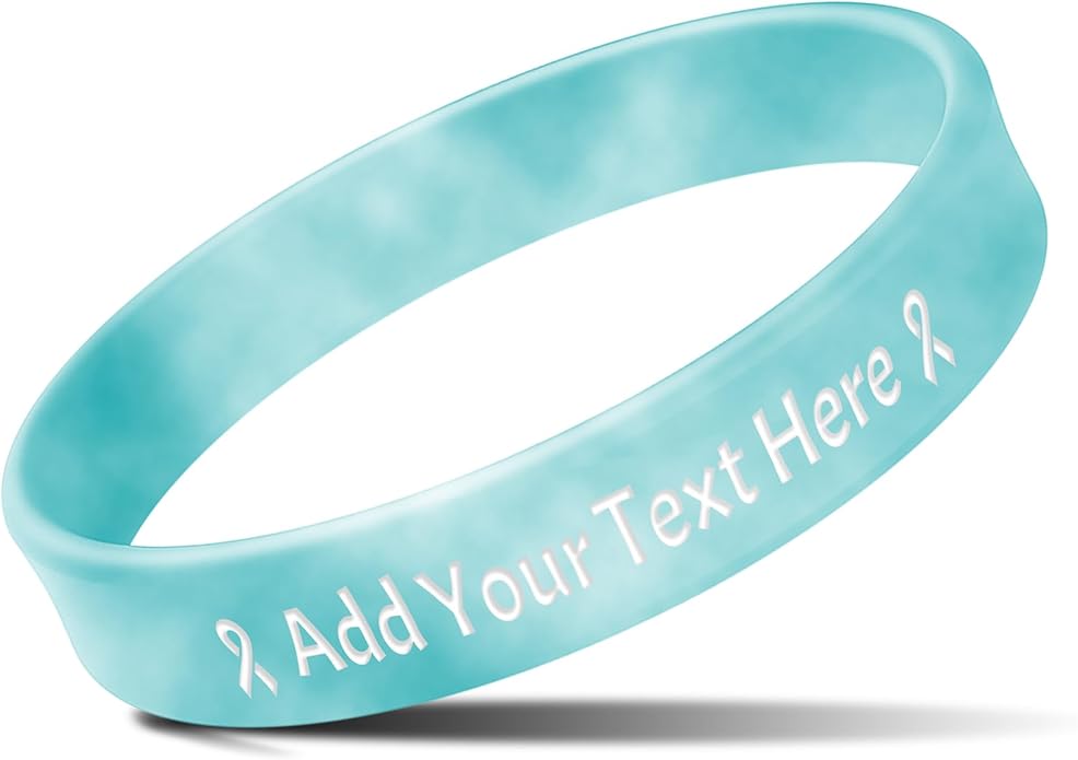 Custom Rubber Bracelets with Text Logo Clipart Customizable Bracelet Personalized 1/2 Inch Silicone Wristbands for Awareness, Events, Support, Promotions
