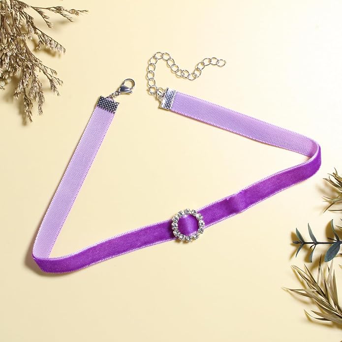 Nova&Aria Chokers Set For Women Heart Choker Necklaces Flower Pendant Velvet Cute Pink Turquoise Blue White Black Choker Necklace Christmas Colorful Lace Chokers
