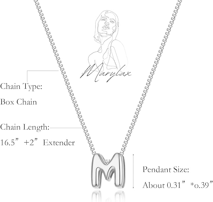 Bubble Gold Letter Necklace for Women, 14k Gold Plated Balloon Initial Necklace, Dainty Gold Necklace for Women, Personalized Bubble Pendant Name Necklace, Fashion Accessories Trendy Jewelry