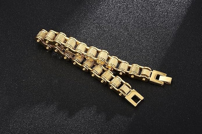 Generic 18k Gold Cuban Men's Bracelet, Fashionable Tough Guy Style, Hip-Hop Bracelet, Suitable for Holidays