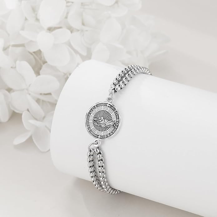 YFN Patron Saint Bracelet Sterling Silver Religious Protector Bracelet Jewelry Gift for Women Men