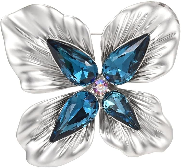 Flower Brooch Pin - Rhinestone Flower Pin 18k Gold Plated - Thanksgiving Day, Birthday, Wedding Gifts for Mom, Wife