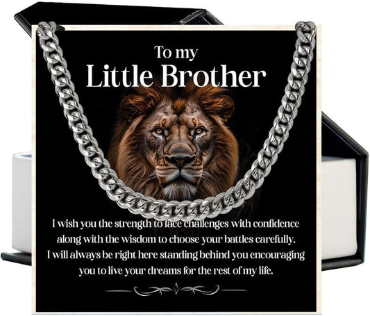 KOLMALK Brother Necklace - Cuban Link Chain Necklace for Men, To My Brother Gift from Sister for Birthday, Anniversary or Christmas