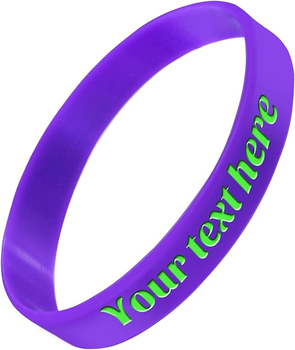 Custom Rubber Bracelet 1/10/30/50/100 ct Personalized Silicone Wristbands Customizable Debossed for Motivation, Events, Gifts, Promotions, Party, Awareness