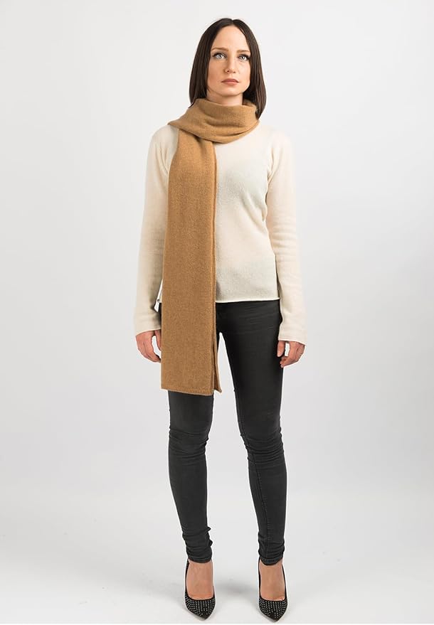 Dalle Piane Cashmere - 100% Cashmere Scarf - Made in Italy - Winter Neck Warmer (14" x 77") - Christmas Gift