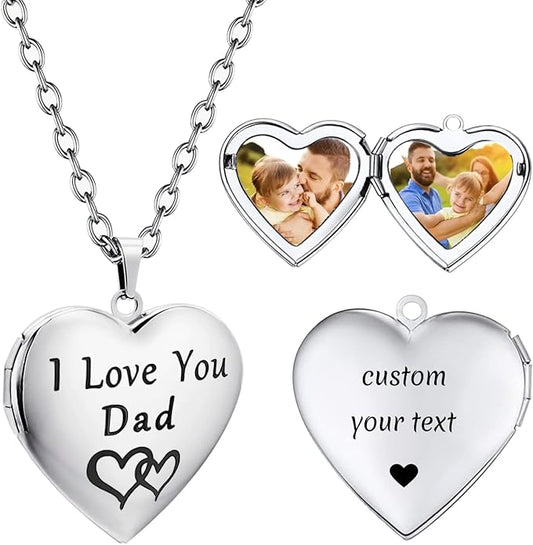 PHOCKSIN Personalized Locket Necklace for Women Photo Necklace with Customized Picture Birth Flower Birthstone New Years Gifts for Women