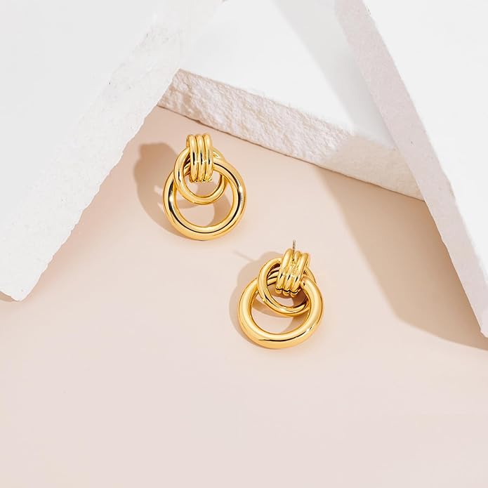 LILIE&WHITE Gold Chain Dangle Earrings - Women's Hypoallergenic Fashion Gift Earrings