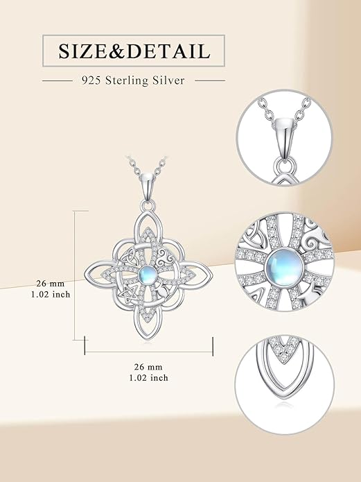 WINNICACA Christmas Gifts for Women Witches Knot Celtic Knot Necklace Sterling Silver Celtic Jewelry Protection Necklaces Irish Jewelry Birthday Gifts for Women Mom Wife Her