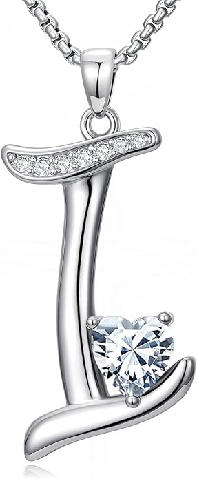 Christmas Gifts for Women Alphabet A to Z Initial Birthstone Pendant Necklaces for Women - 18k White Gold Plated Personalized Name Jewelry Valentine Mothers Day Birthday Gifts for Women Her Girlfriend